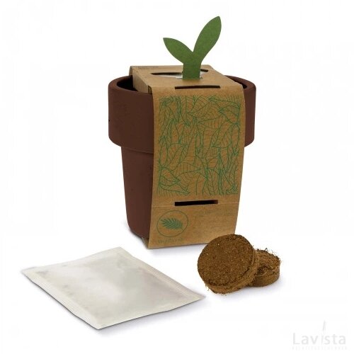 Hot-but-cool beker met basilicum zaadjes bruin