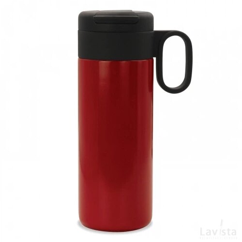 Thermofles Flow met handvat 400ml rood