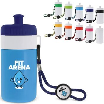 Bidon met rand 500ml wit / rood