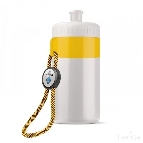 Bidon met rand 500ml wit / geel