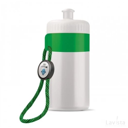 Bidon met rand 500ml wit / groen