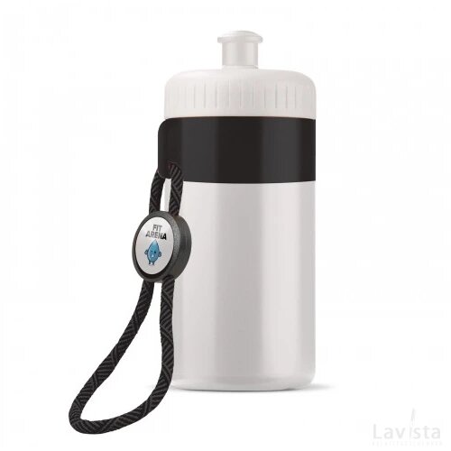 Bidon met rand 500ml wit / zwart