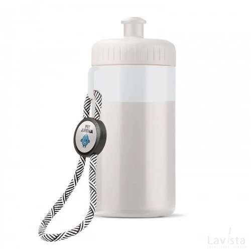 Bidon met rand 500ml wit / wit