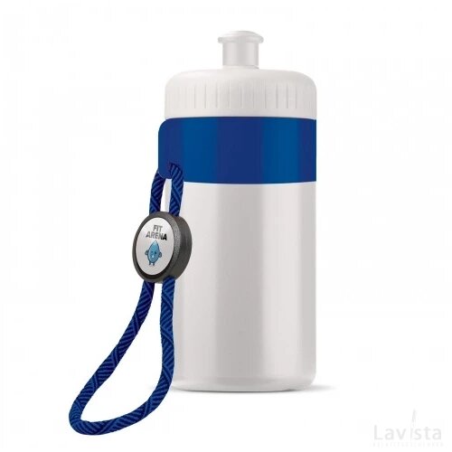 Bidon met rand 500ml wit / donker blauw