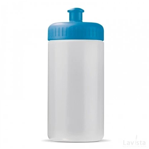Sportbidon classic 500ml wit / licht blauw