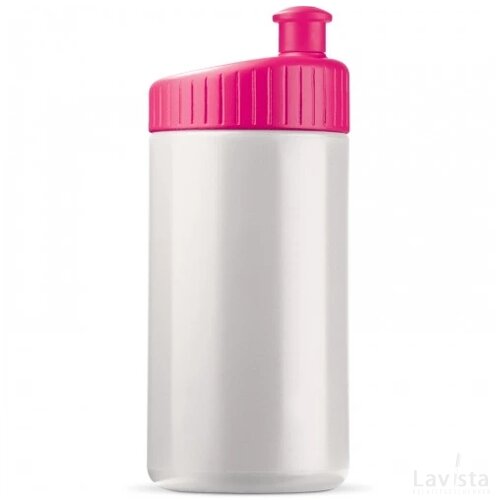 Sportbidon design 500ml wit / roze