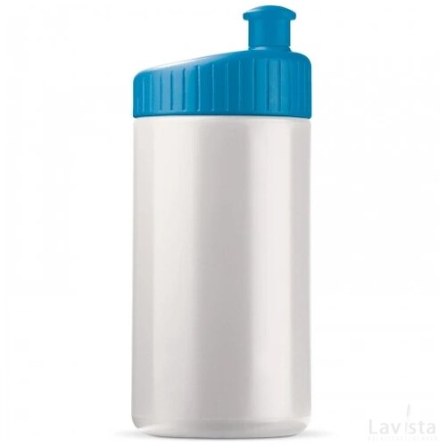 Sportbidon design 500ml wit / licht blauw