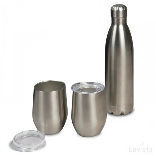 Drinkset Swing met twee bekers zilver