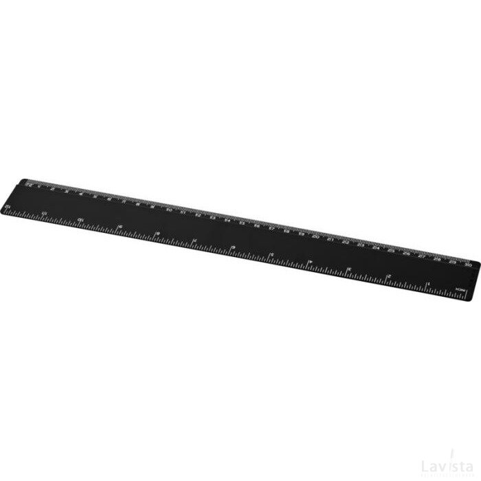 Refari liniaal van 30 cm van gerecycled plastic Zwart