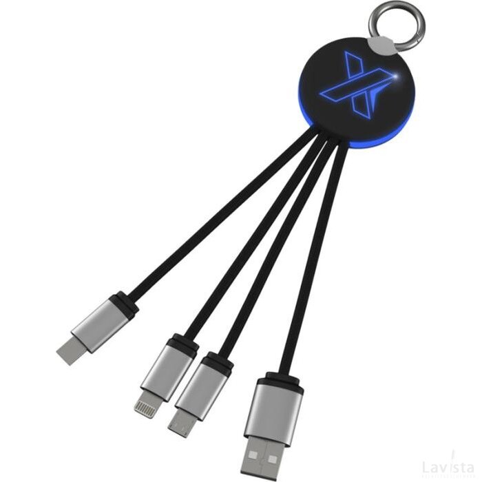 SCX.design C16 kabel met oplichtende ring Blauw, Zwart Blauw/Zwart