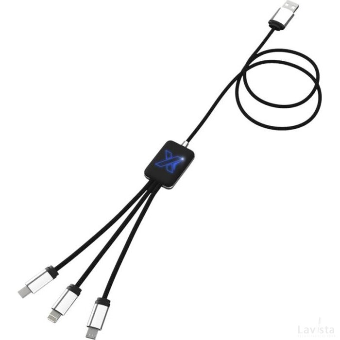 SCX.design C17 eenvoudig te gebruiken oplichtende kabel Blauw, Zwart Blauw/Zwart