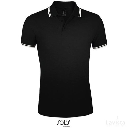 Pasadena heren polo 200g Pasadena men zwart/wit