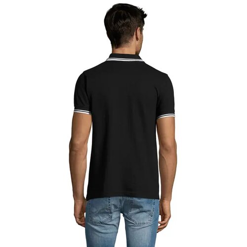 Pasadena heren polo 200g Pasadena men zwart/wit