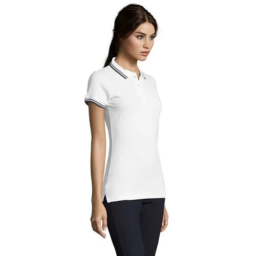 Pasadena dames polo 200g Pasadena women white / navy