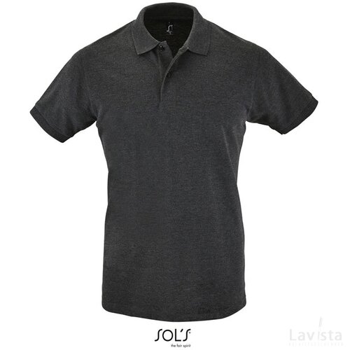 Perfect heren polo 180g Perfect men charcoal melange