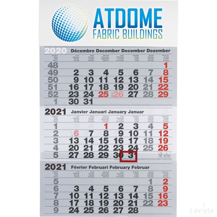 Driemaandskalender Jumbo Wit