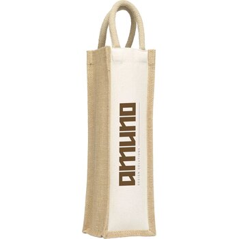 Jute Canvas Wine Bag Wijntas Naturel