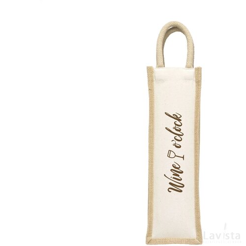 Jute Canvas Wine Bag Wijntas Naturel