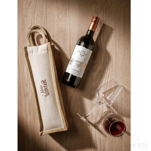 Jute Canvas Wine Bag Wijntas Naturel