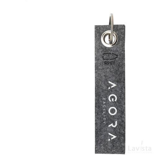 Rpet Felt Keyring Sleutelhanger Grijs
