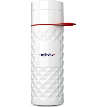 Join The Pipe waterfles met diamantpatroon (500 ml) Wit/Rood
