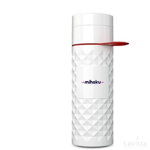Join The Pipe waterfles met diamantpatroon (500 ml) Wit/Rood