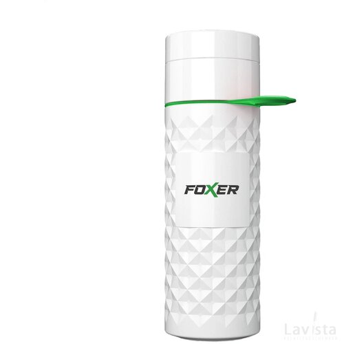 Join The Pipe waterfles met diamantpatroon (500 ml) Wit/Groen