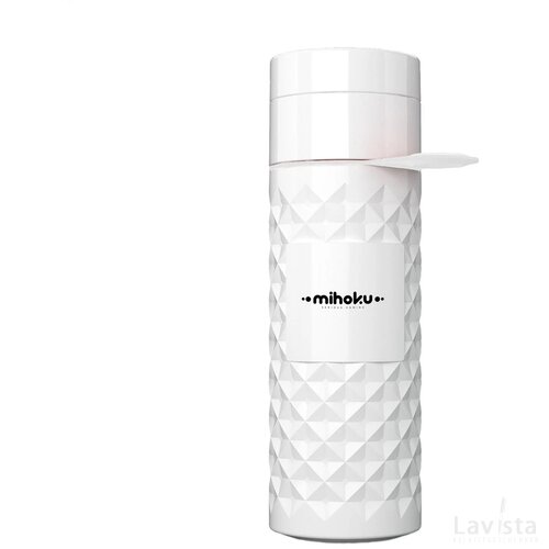 Join The Pipe waterfles met diamantpatroon (500 ml) Wit