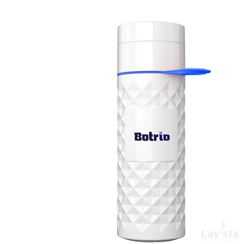 Join The Pipe waterfles met diamantpatroon (500 ml) Wit/Blauw