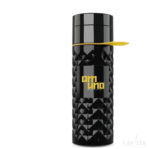 Join The Pipe Nairobi Ring Bottle Black 500Ml Waterfles Zwart/Geel
