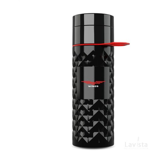 Join The Pipe Nairobi Ring Bottle Black 500Ml Waterfles Zwart/Rood