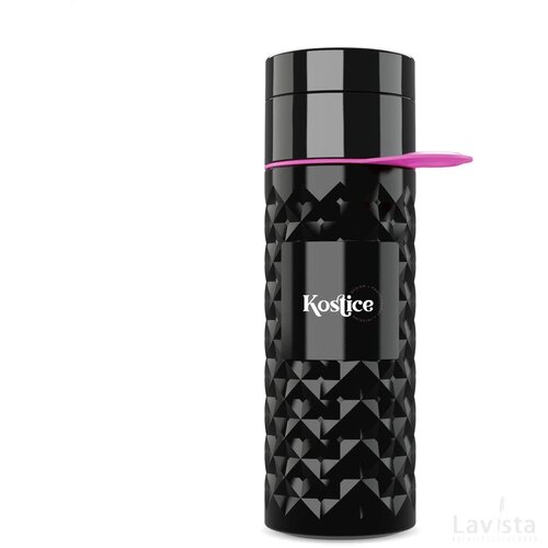 Join The Pipe Nairobi Ring Bottle Black 500Ml Waterfles Zwart/Roze