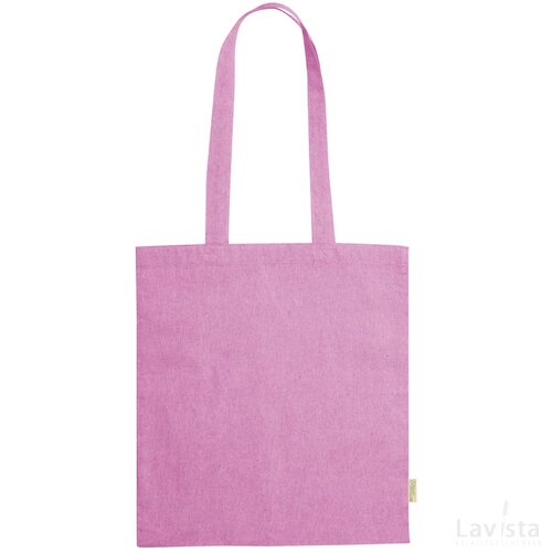 Graket Katoenen Boodschappentas Roze