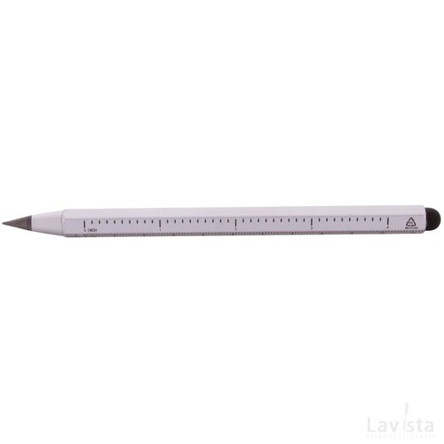 Ruloid Inktloze Pen Met Liniaal Zilver