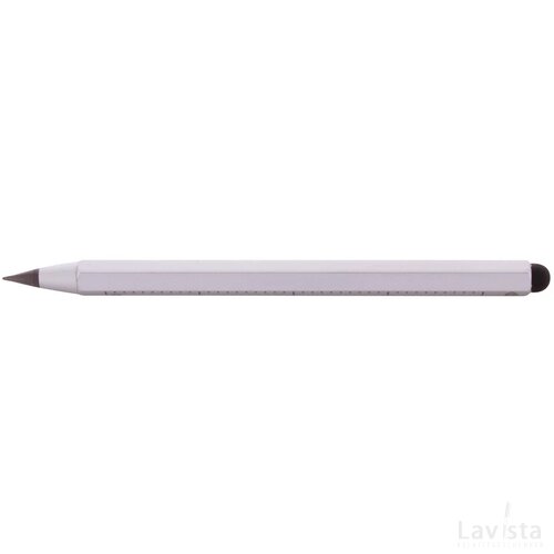 Ruloid Inktloze Pen Met Liniaal Zilver
