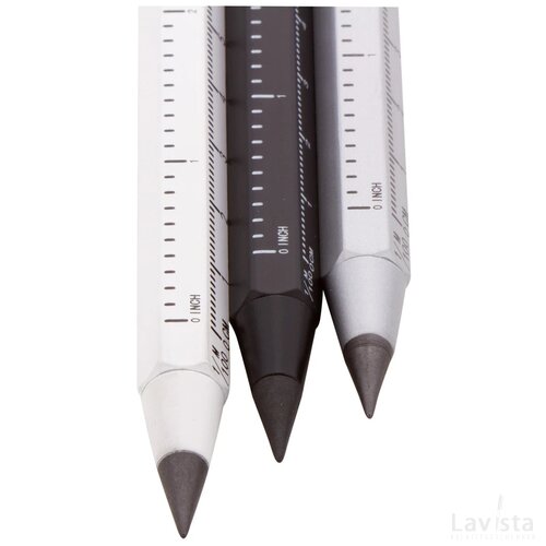 Ruloid Inktloze Pen Met Liniaal Zwart