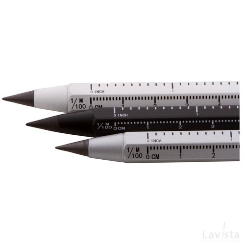 Ruloid Inktloze Pen Met Liniaal Zwart