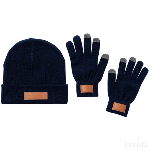 Prasan Muts En Handschoenen Set Donker Blauw
