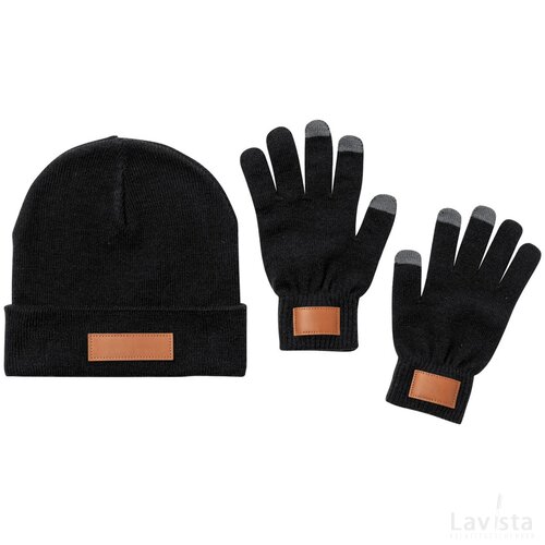 Prasan Muts En Handschoenen Set Zwart