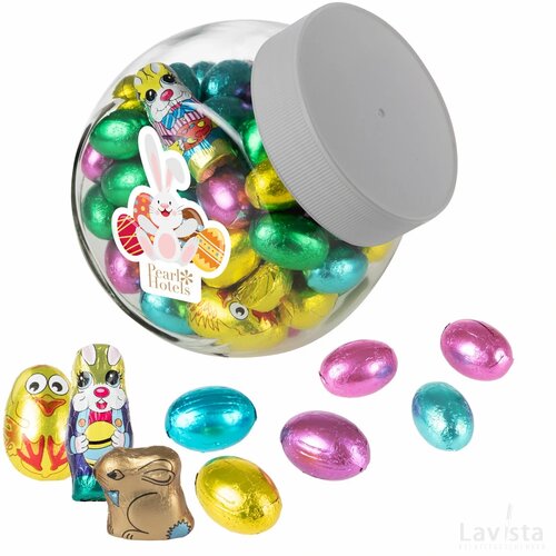 Medium glazen pot met Paasmix