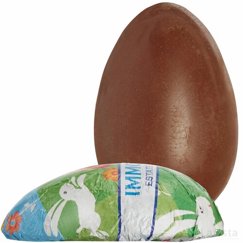 Half massief Paasei met bedrukte wikkel