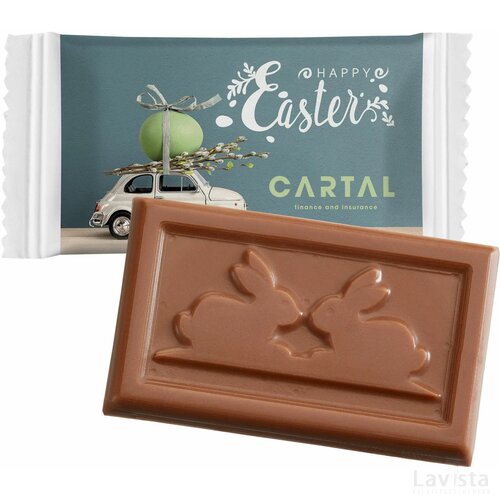 Mini chocoladetablet Pasen in papieren zakje