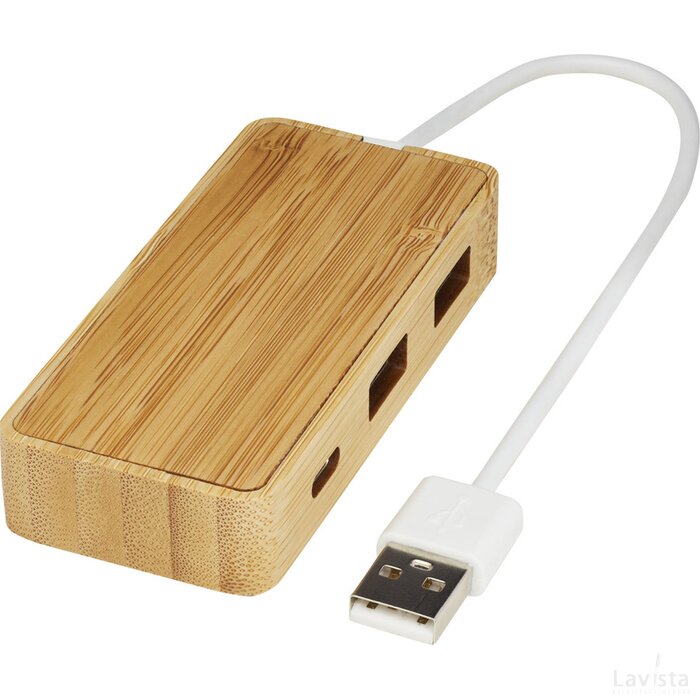 Tapas USB hub van bamboe Naturel