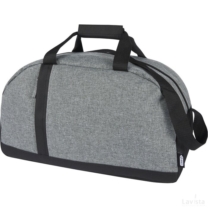 Reclaim GRS gerecyclede tweekleurige sportieve duffelbag 21 L Zwart/Heather grijs