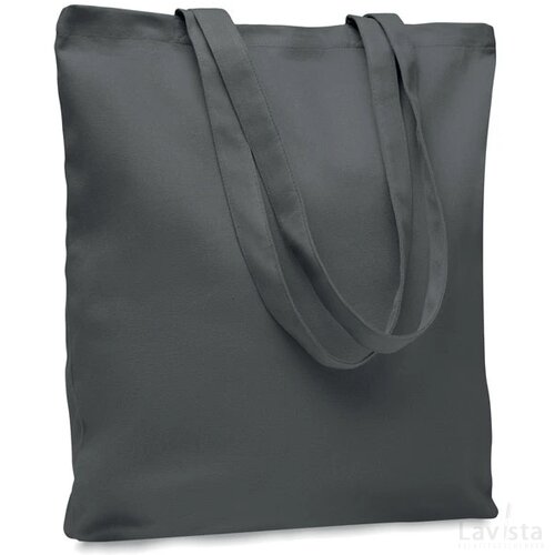 Stevige canvas boodschappentas Rassa coloured donker grijs