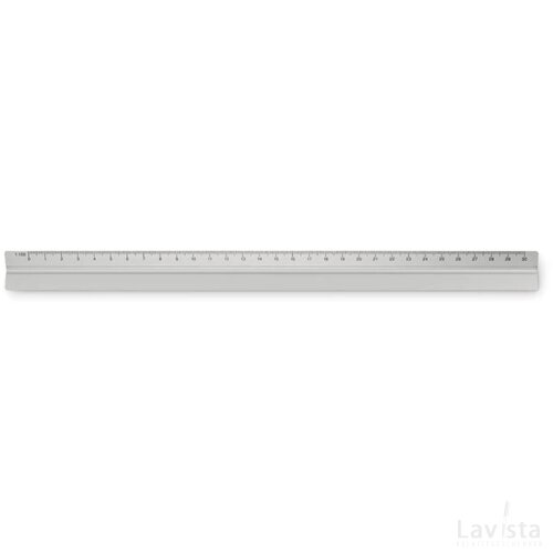 Aluminium liniaal 30cm Tria mat zilver