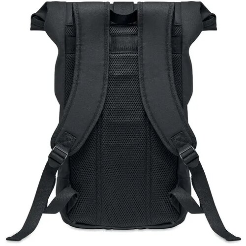 Rolltop gewassen canvas rugzak Zurich roll zwart