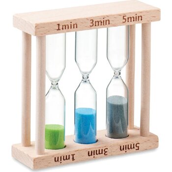 Set van 3 houten zandlopers Ei hout