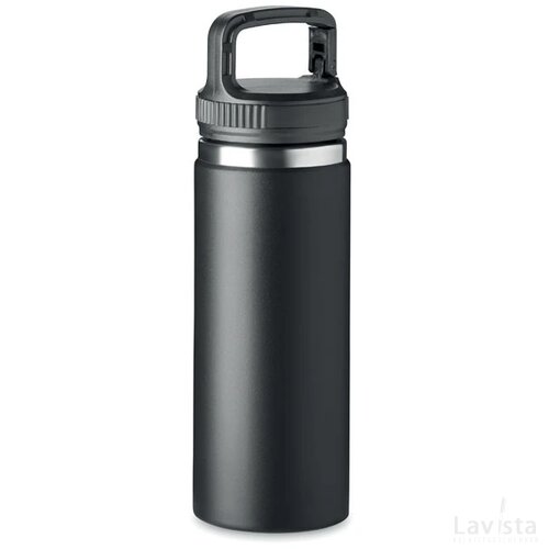 Dubbelwandige veldfles 500 ml Cleo zwart