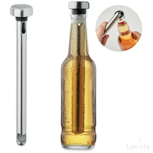 Flesopener en koelelement Zilver